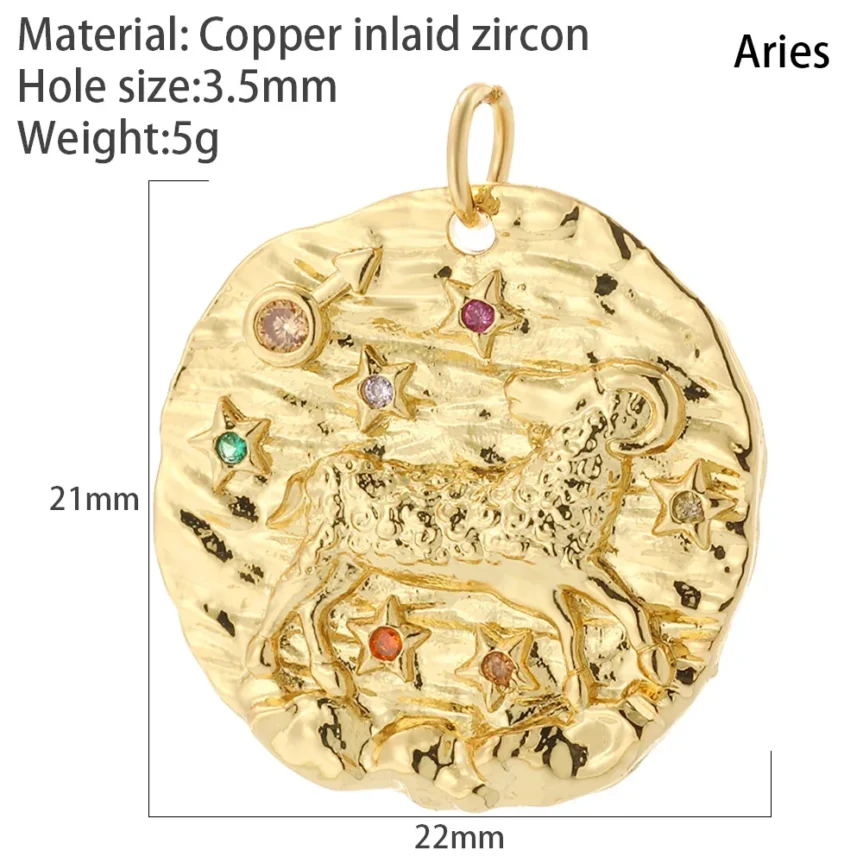 12 Zodiac Jewelry Aries Charm Dijes Production Supplies DIY Pendant Wearing Women's Necklaces Bracelets EarringsJewelry Amulets - Image 16