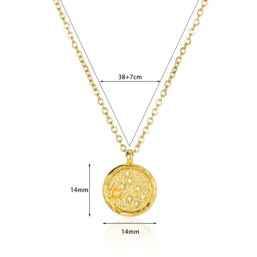 12 Zodiac Sign Pendant Necklaces for Women 12 Constellation Stainless Steel Chain Jewelry Aries Libra Leo Virgo Birthday Gift - Image 19