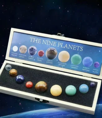 Crystal Sphere Ball Kit 9 Planets Solar System Gemstones Sphere Galaxy Universe Model Celestial Creative Gift Home Jewerly DIY