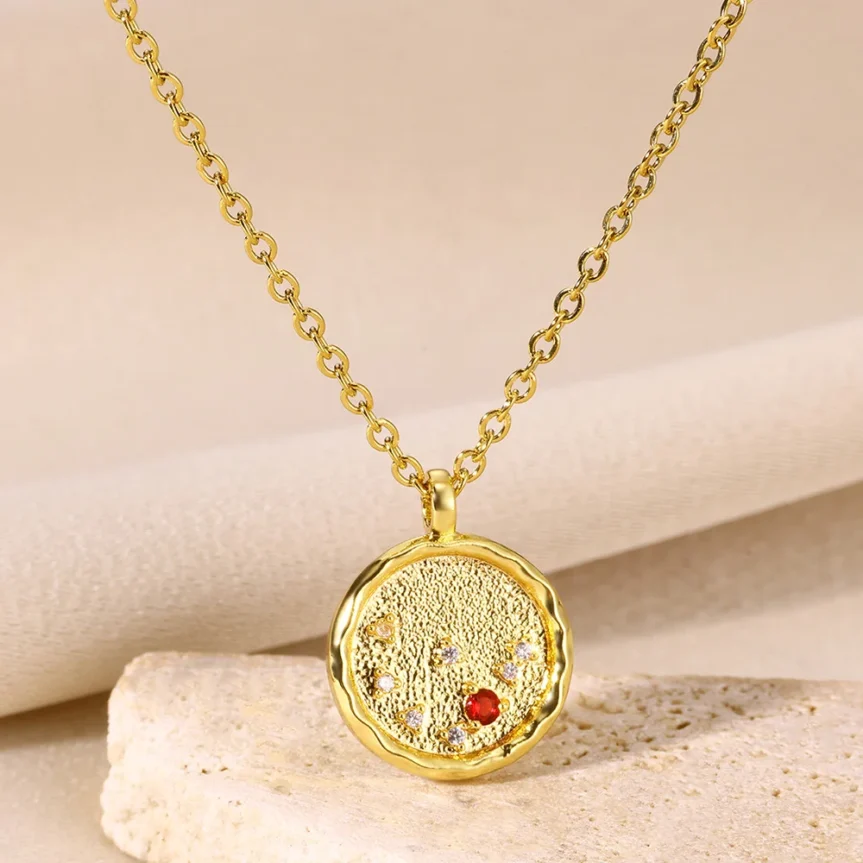 12 Zodiac Sign Pendant Necklaces for Women 12 Constellation Stainless Steel Chain Jewelry Aries Libra Leo Virgo Birthday Gift - Image 11