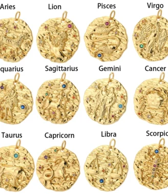 12 Zodiac Jewelry Aries Charm Dijes Production Supplies DIY Pendant Wearing Women's Necklaces Bracelets EarringsJewelry Amulets