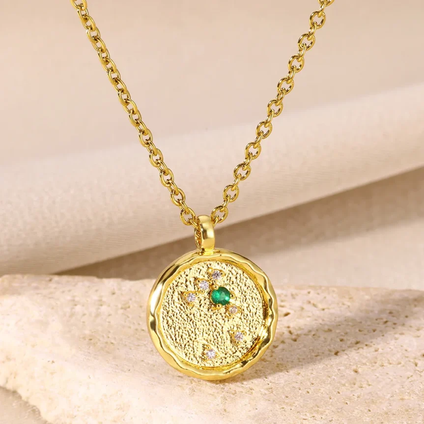 12 Zodiac Sign Pendant Necklaces for Women 12 Constellation Stainless Steel Chain Jewelry Aries Libra Leo Virgo Birthday Gift - Image 18