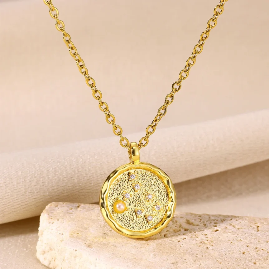 12 Zodiac Sign Pendant Necklaces for Women 12 Constellation Stainless Steel Chain Jewelry Aries Libra Leo Virgo Birthday Gift - Image 9