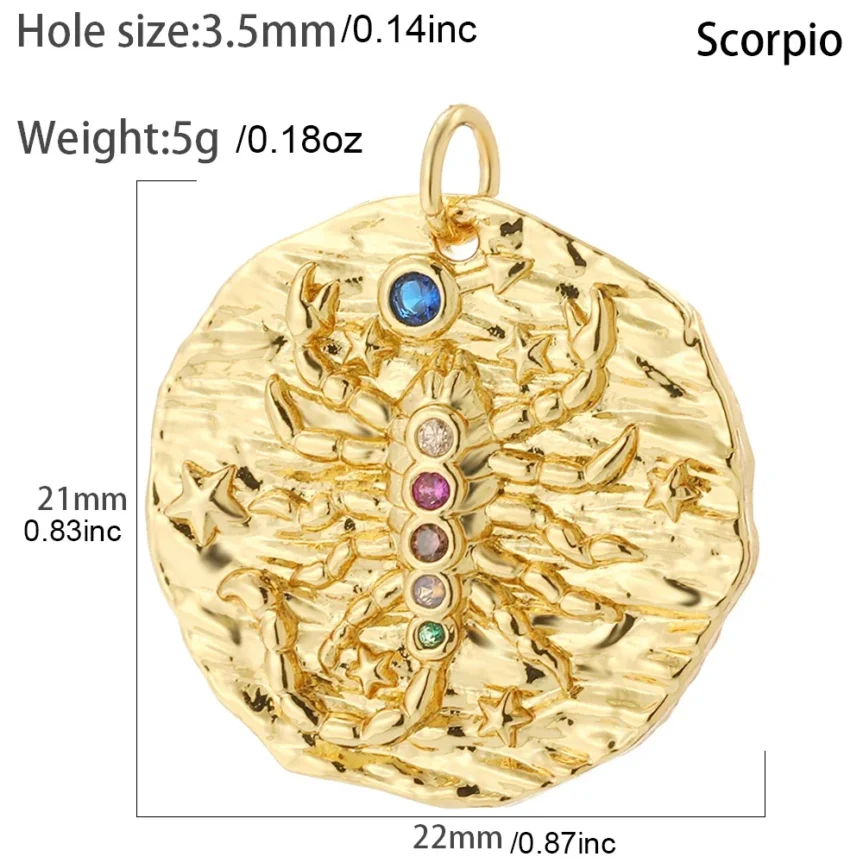 12 Zodiac Jewelry Aries Charm Dijes Production Supplies DIY Pendant Wearing Women's Necklaces Bracelets EarringsJewelry Amulets - Image 7