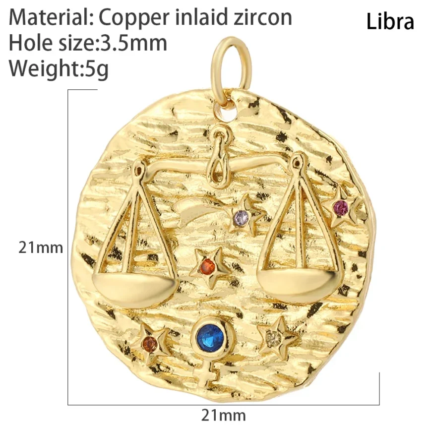 12 Zodiac Jewelry Aries Charm Dijes Production Supplies DIY Pendant Wearing Women's Necklaces Bracelets EarringsJewelry Amulets - Image 11