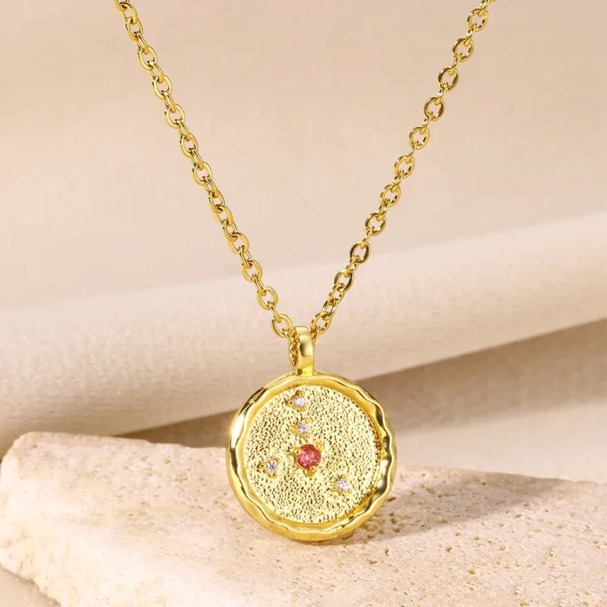 12 Zodiac Sign Pendant Necklaces for Women 12 Constellation Stainless Steel Chain Jewelry Aries Libra Leo Virgo Birthday Gift - Image 17