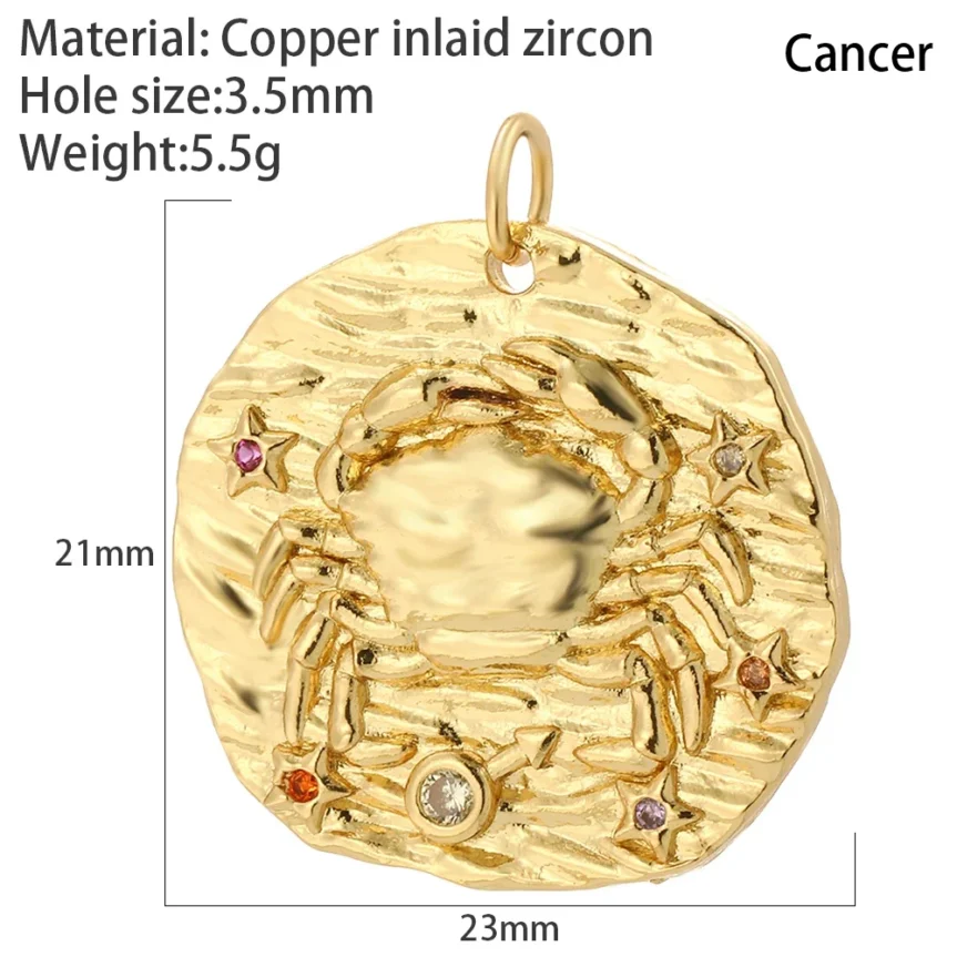 12 Zodiac Jewelry Aries Charm Dijes Production Supplies DIY Pendant Wearing Women's Necklaces Bracelets EarringsJewelry Amulets - Image 15