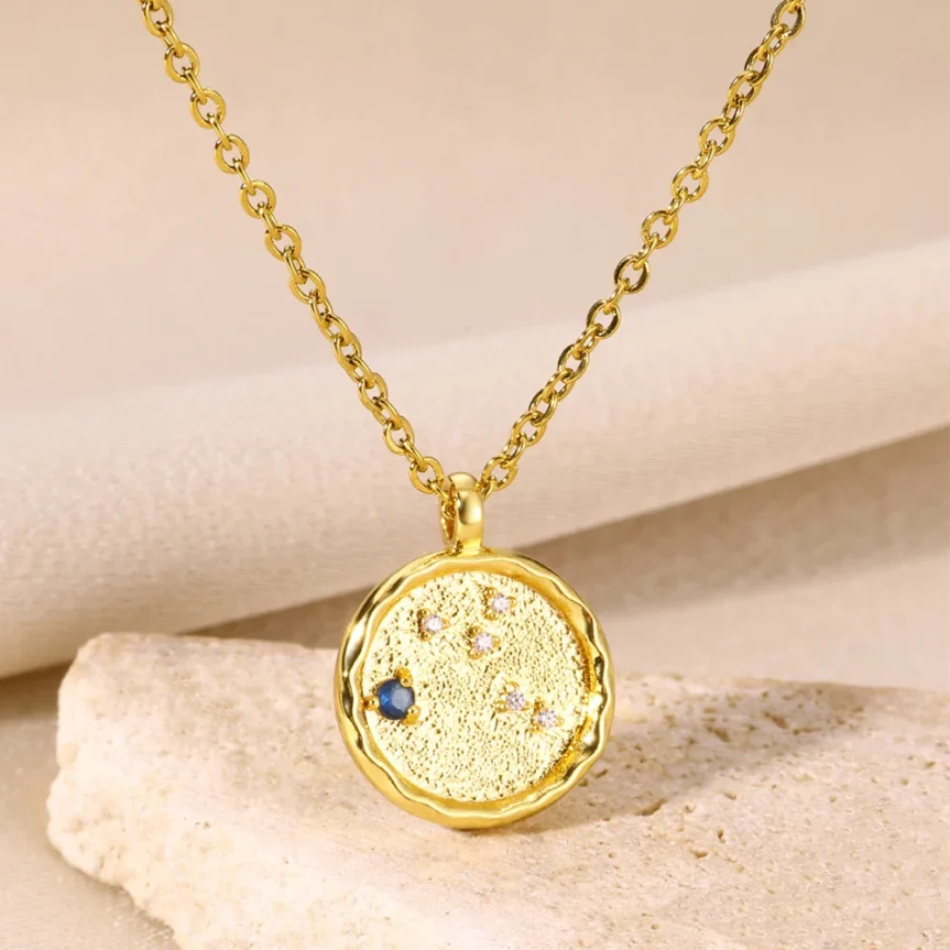 12 Zodiac Sign Pendant Necklaces for Women 12 Constellation Stainless Steel Chain Jewelry Aries Libra Leo Virgo Birthday Gift - Image 10
