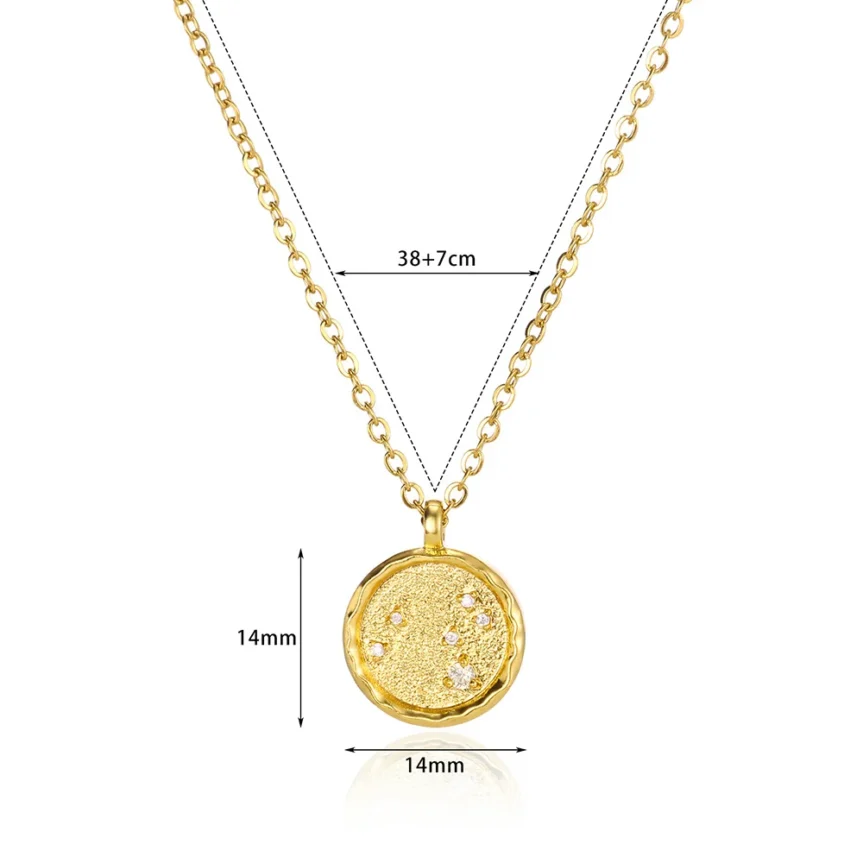 12 Zodiac Sign Pendant Necklaces for Women 12 Constellation Stainless Steel Chain Jewelry Aries Libra Leo Virgo Birthday Gift - Image 20