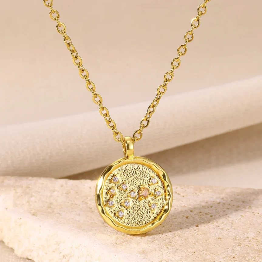 12 Zodiac Sign Pendant Necklaces for Women 12 Constellation Stainless Steel Chain Jewelry Aries Libra Leo Virgo Birthday Gift - Image 12